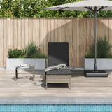 Sun Lounger Grey and Dark Grey 200 x 55 x 92 cm Poly Rattan - Side View