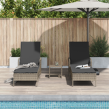 Sun Lounger 3 pcs Grey and Dark Grey 55 x 200 x 92 cm
