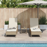 Sun Lounger 3 pcs Beige and Cream White 55 x 200 x 92 cm - Top-Down View
