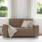 Loveseat Sofa Cappuccino 160 cm Faux Leather