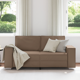Loveseat Sofa Cappuccino 180 cm Faux Leather - Side View