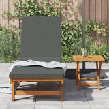 Sun Lounger Reclining Brown 199 x 63 x 85 cm Solid Acacia Wood