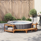 Hot Tub Surround Half-Round Brown 272 x 120 x 55,5 cm - Side View