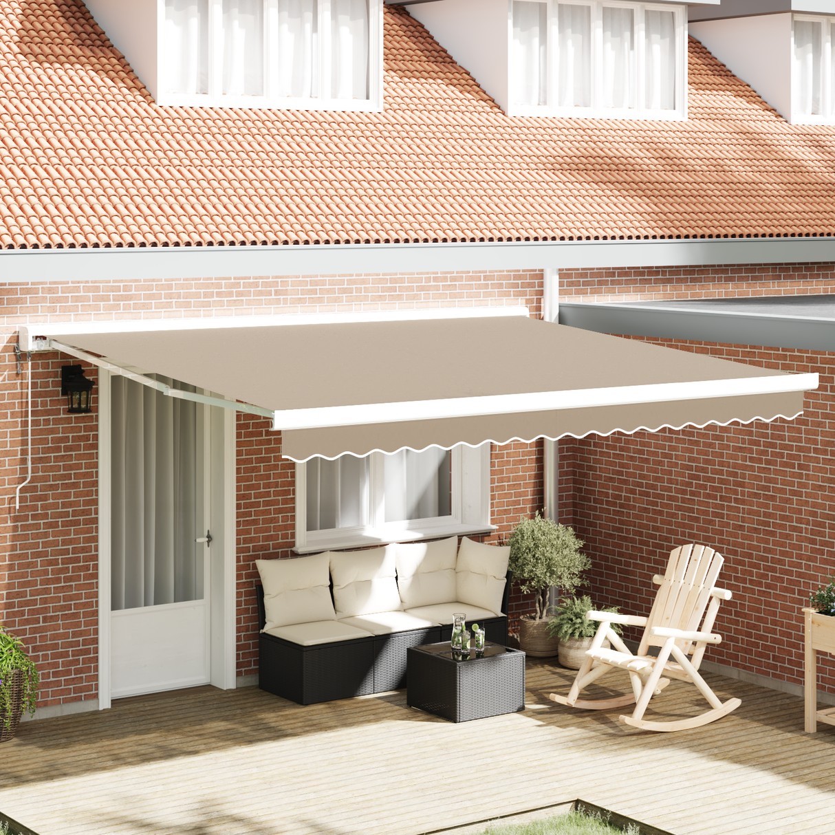 Awning Replacement Fabric Beige 380 x 295 cm Polyester