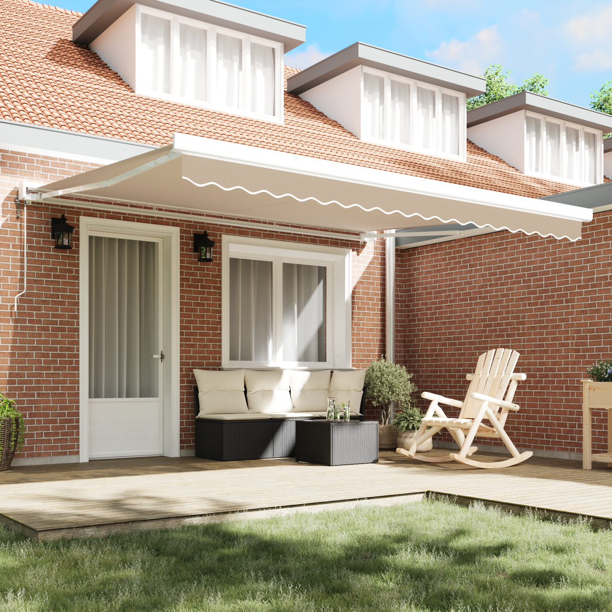 Awning Replacement Fabric Beige 380 x 345 cm Polyester