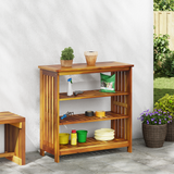 Garden Cabinet Natural 90 x 40 x 90cm Solid Acacia Wood