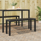 Garden Bench Black 100 x 28 x 45cm Steel - Front View