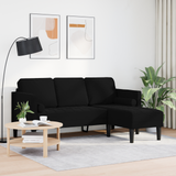 Sofa Set with Cushion Black Polyester