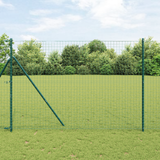 Embedded Fence Post 13 pcs Green Powder-Coated Steel - Front View