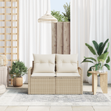 Garden Sofa with Cushion 120 x 62 x 69 cm. Poly Rattan - Side View