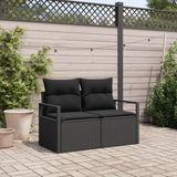 Garden Sofa with Cushion 120 x 62 x 69 cm. Poly Rattan - Front View