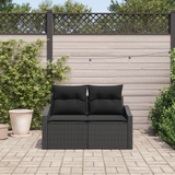Garden Sofa with Cushion 123 x 62 x 69 cm Poly Rattan - Side View