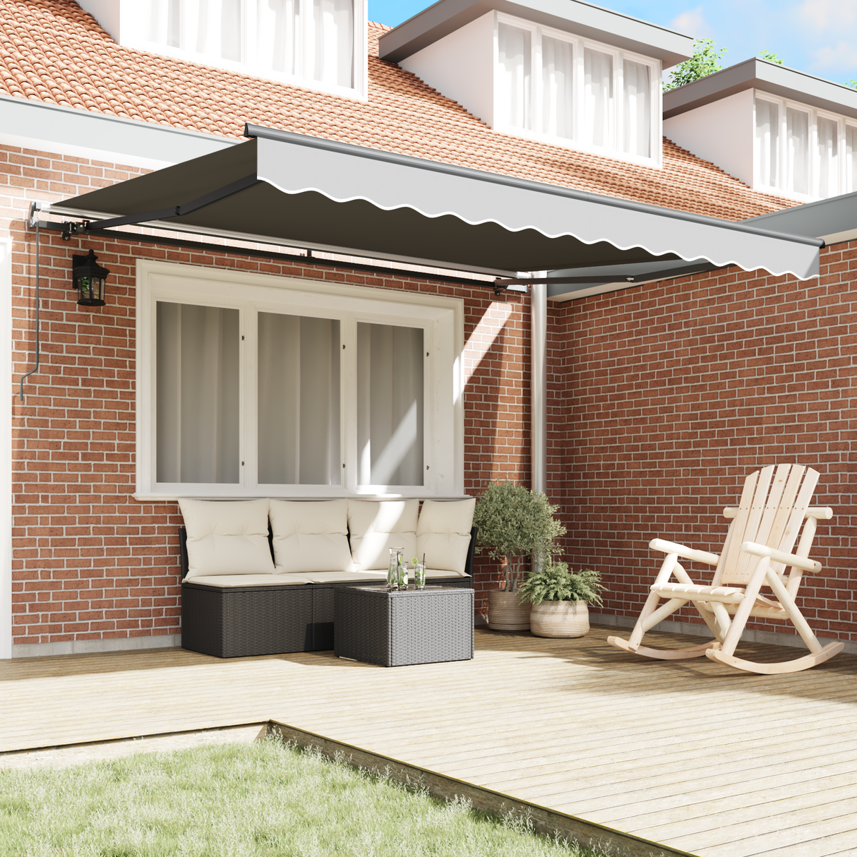 Awning Frame Manual Anthracite 3,5 x 2,5 m Aluminium