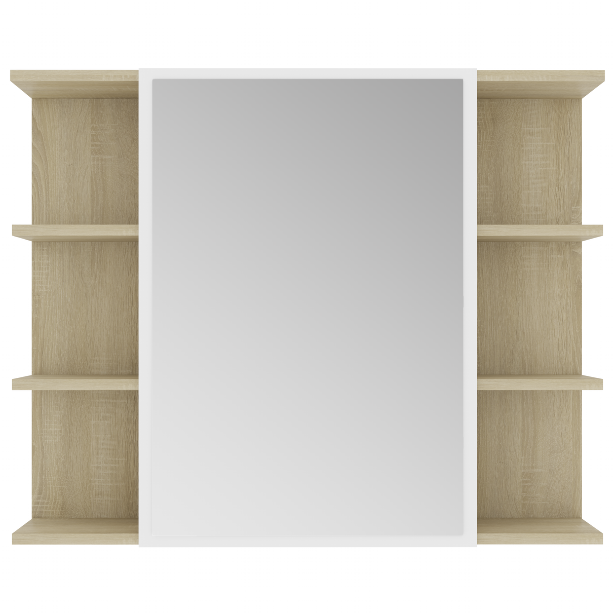 Bathroom Mirror Cabinet White and Sonoma Oak 80x20.5x64 cm Engineered Wood