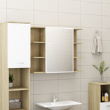 Bathroom Mirror Cabinet White and Sonoma Oak 80x20.5x64 cm Engineered Wood