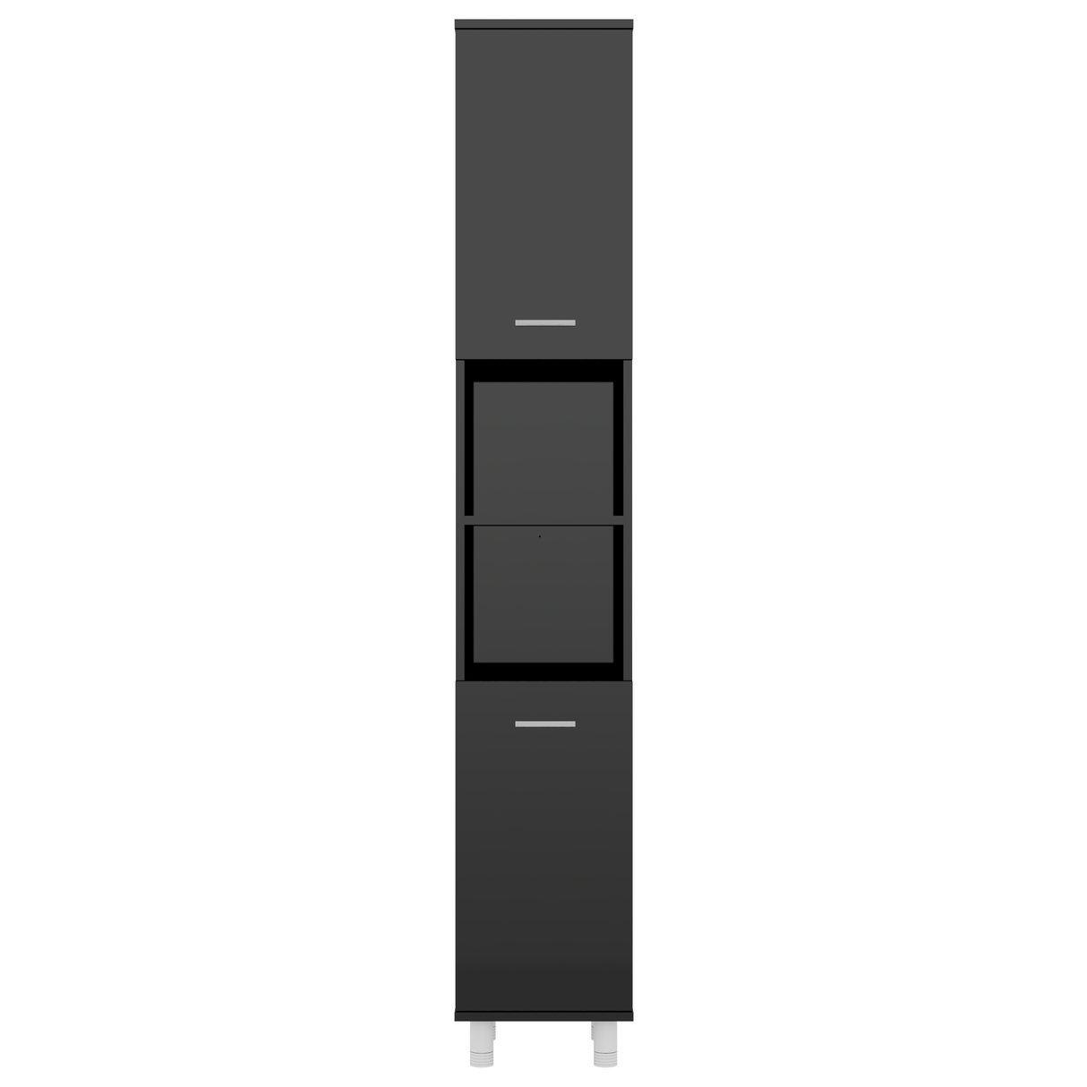 Bathroom Cabinet High Gloss Black 30x30x179 cm Engineered Wood
