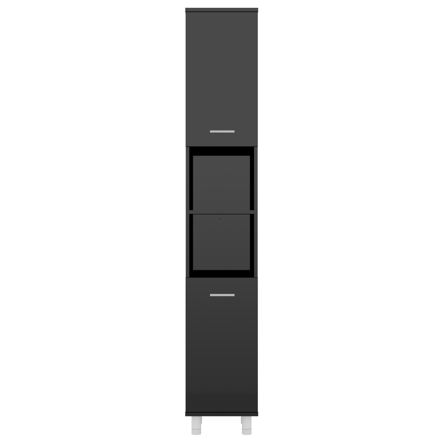 Bathroom Cabinet High Gloss Black 30x30x179 cm Engineered Wood