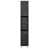 Bathroom Cabinet High Gloss Black 30x30x179 cm Engineered Wood - Close-Up Angle