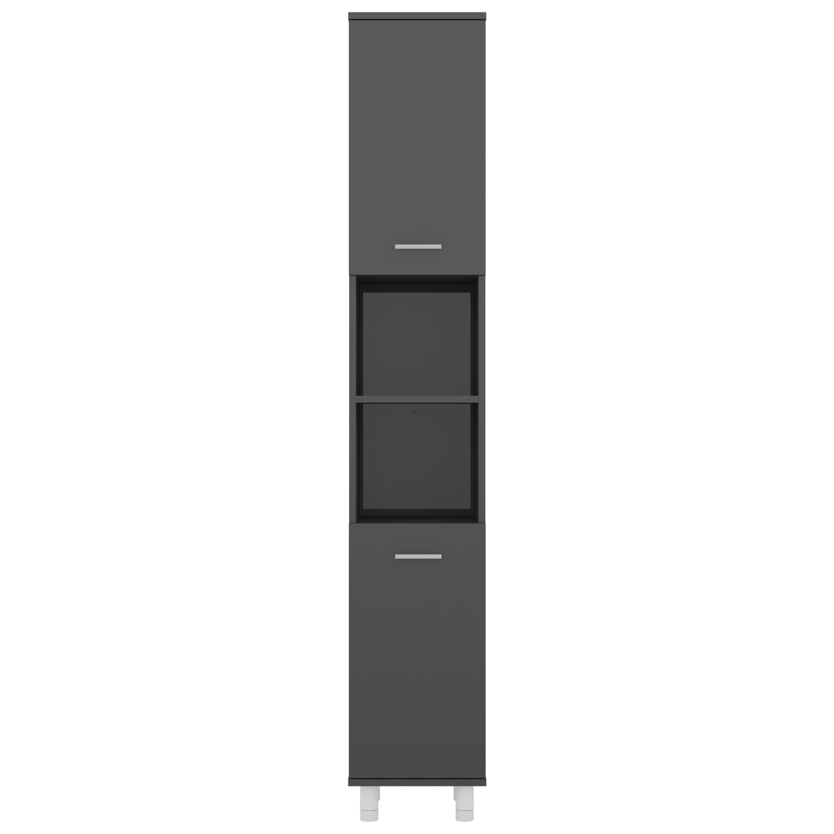 Bathroom Cabinet High Gloss Grey 30x30x179 cm Engineered Wood