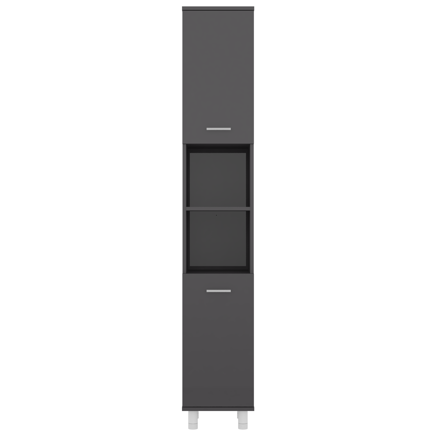 Bathroom Cabinet High Gloss Grey 30x30x179 cm Engineered Wood