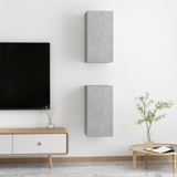 TV Cabinets 2 pcs Concrete Grey 30.5x30x60 cm Engineered Wood - Top-Down View