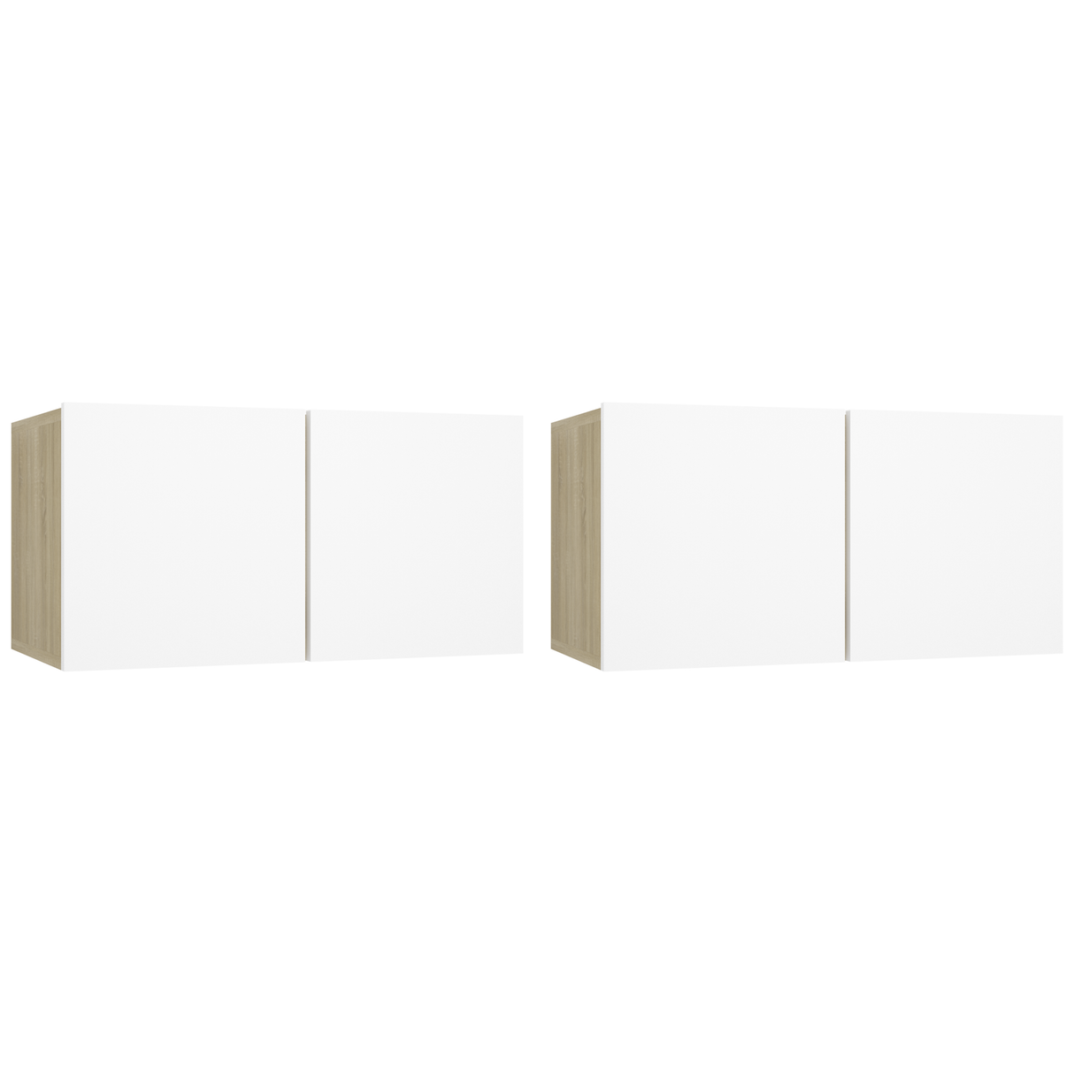 Hanging TV Cabinets 2 pcs White and Sonoma Oak 60x30x30 cm