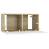 Hanging TV Cabinets 2 pcs White and Sonoma Oak 60x30x30 cm