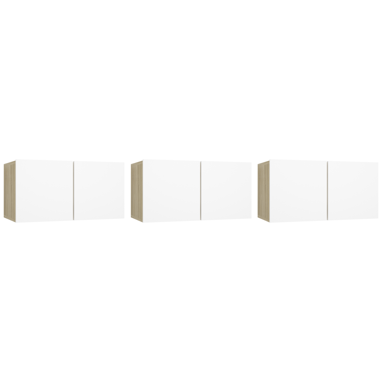 Hanging TV Cabinets 3 pcs White and Sonoma Oak 60x30x30 cm