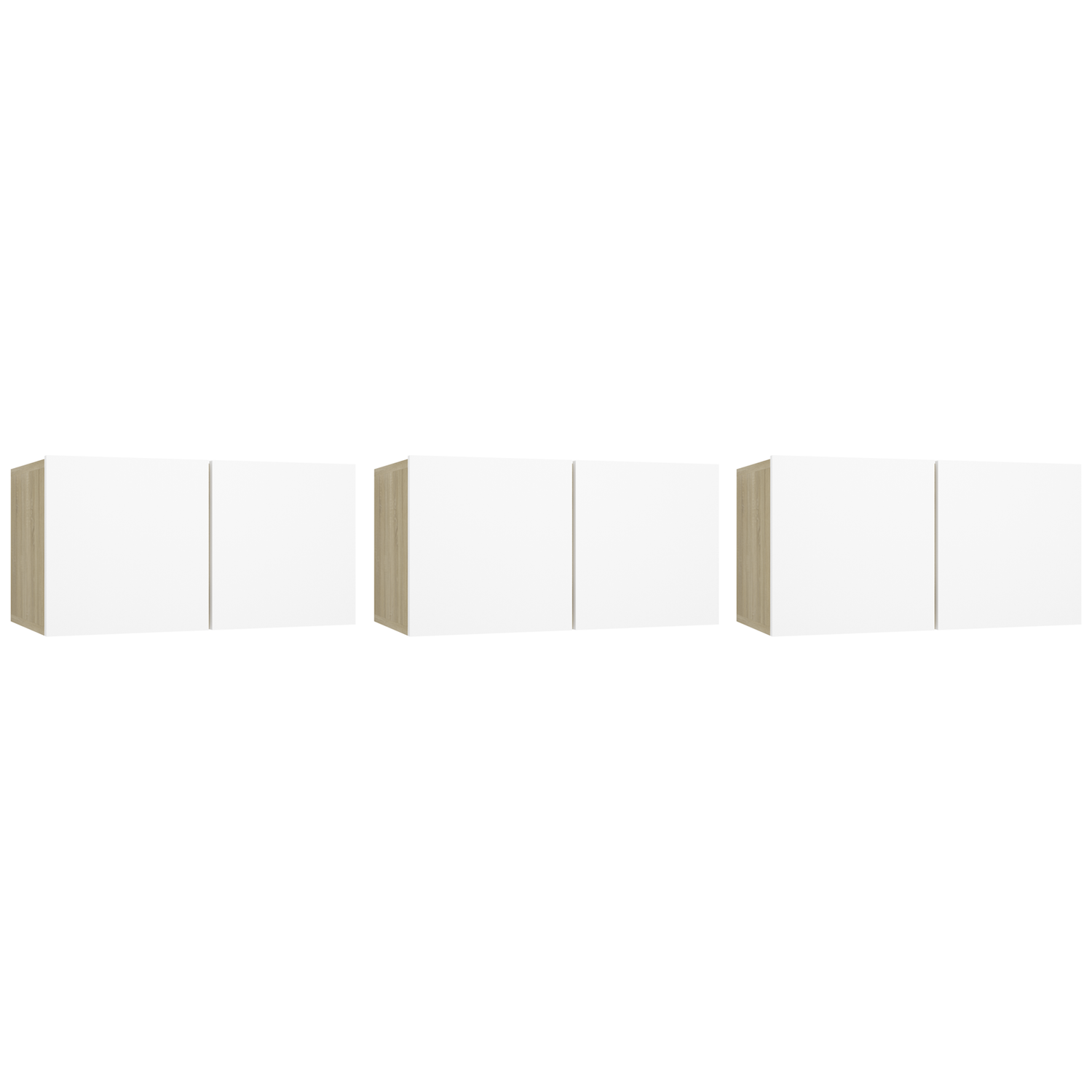 Hanging TV Cabinets 3 pcs White and Sonoma Oak 60x30x30 cm