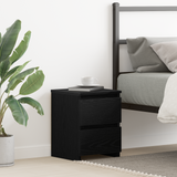 Bedside Cabinet Black Oak 30 x 30 x 40 cm Engineered Wood - Side View
