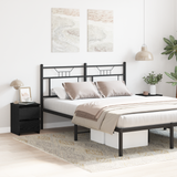Bedside Cabinet 2 pcs Black Oak 30 x 30 x 40 cm Engineered Wood - Side View