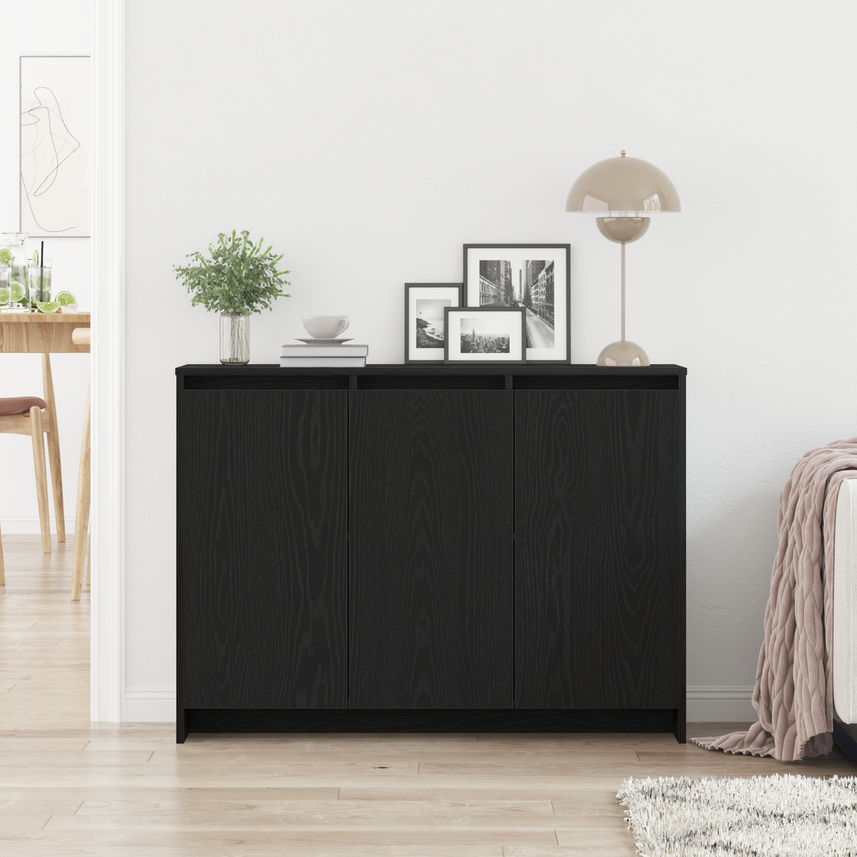 Sideboard Black 102 x 29.5 x 75 cm Engineered wood