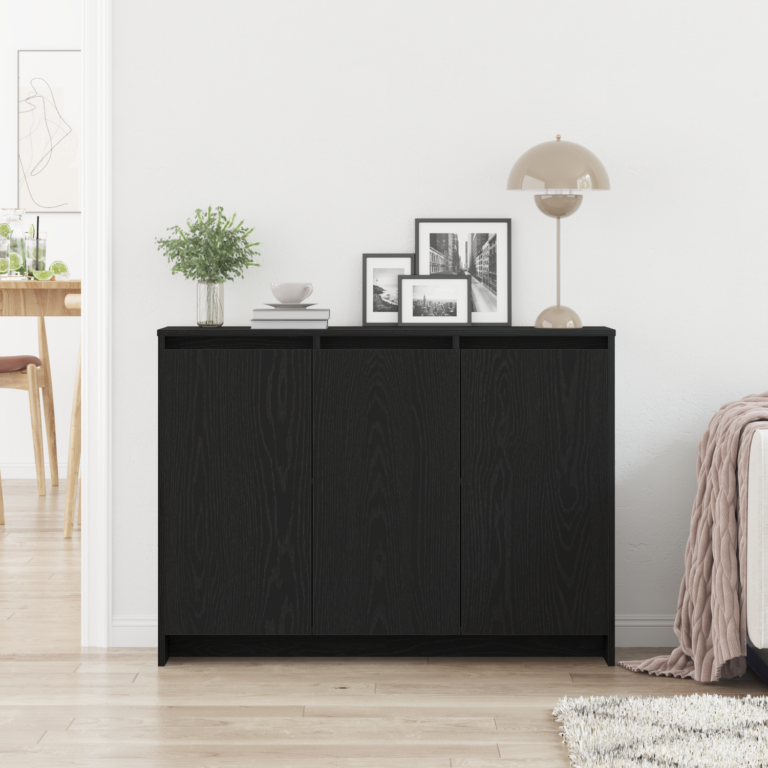 Sideboard Black 102 x 29.5 x 75 cm Engineered wood