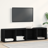 Book Cabinet Black Oak 36 x 30 x 143 cm Engineered Wood - 45-Degree Angle