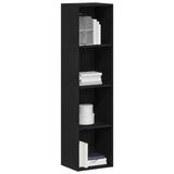 Book Cabinet Black Oak 36 x 30 x 143 cm Engineered Wood - Side View