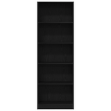 Bookshelf Black Oak 60 x 24 x 176 cm Engineered Wood - 45-Degree Angle