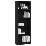 Bookshelf Black Oak 60 x 24 x 176 cm Engineered Wood - Side View