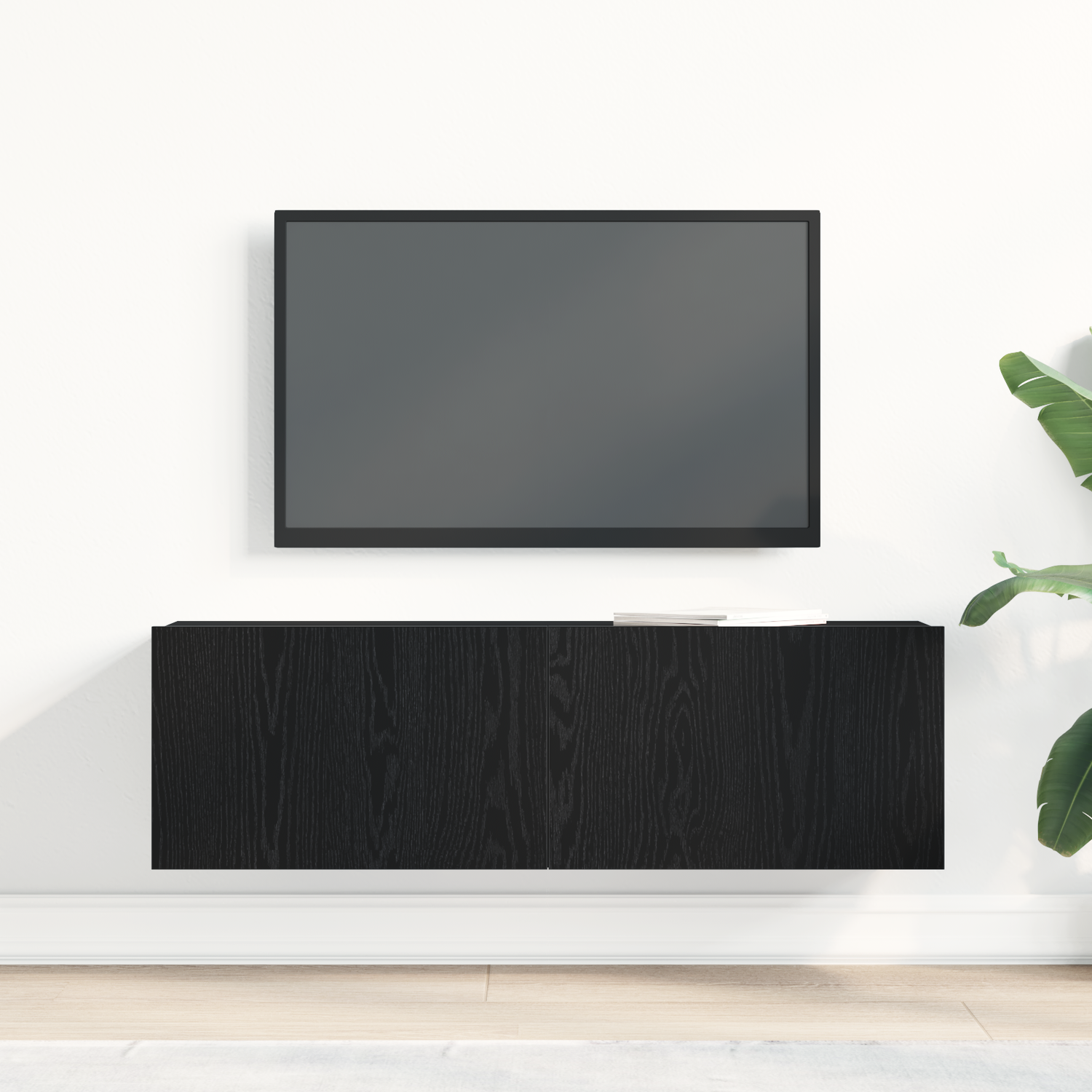 TV Cabinet Black Oak 100 x 30 x 30 cm Engineered Wood