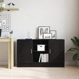 Sideboard Black Oak 120 x 30,5 x 70 cm Engineered Wood - Top-Down View