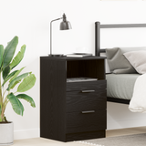 Bedside Cabinet Black Oak 40 x 35 x 65 cm Engineered Wood