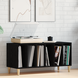 Record Cabinet Black Oak 100 x 38 x 48 cm Engineered Wood - Side View