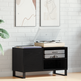 Record Cabinet Black Oak 85 x 38 x 48 cm Engineered Wood - Side View