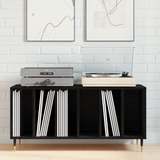Record Cabinet Black Oak 100 x 38 x 48 cm Engineered Wood - Top-Down View