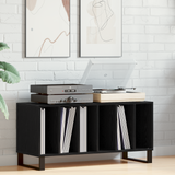 Record Cabinet Black Oak 100 x 38 x 48 cm Engineered Wood - Side View