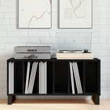 Record Cabinet Black Oak 100 x 38 x 48 cm Engineered Wood - Top-Down View