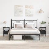 Bedside Cabinet 2 pcs Black Oak 34 x 36 x 50 cm Engineered Wood - Side View