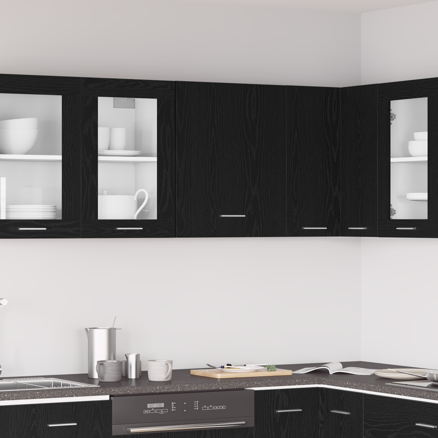 Hanging Cabinet Black Oak 50 x 31 x 60 cm Engineered Wood