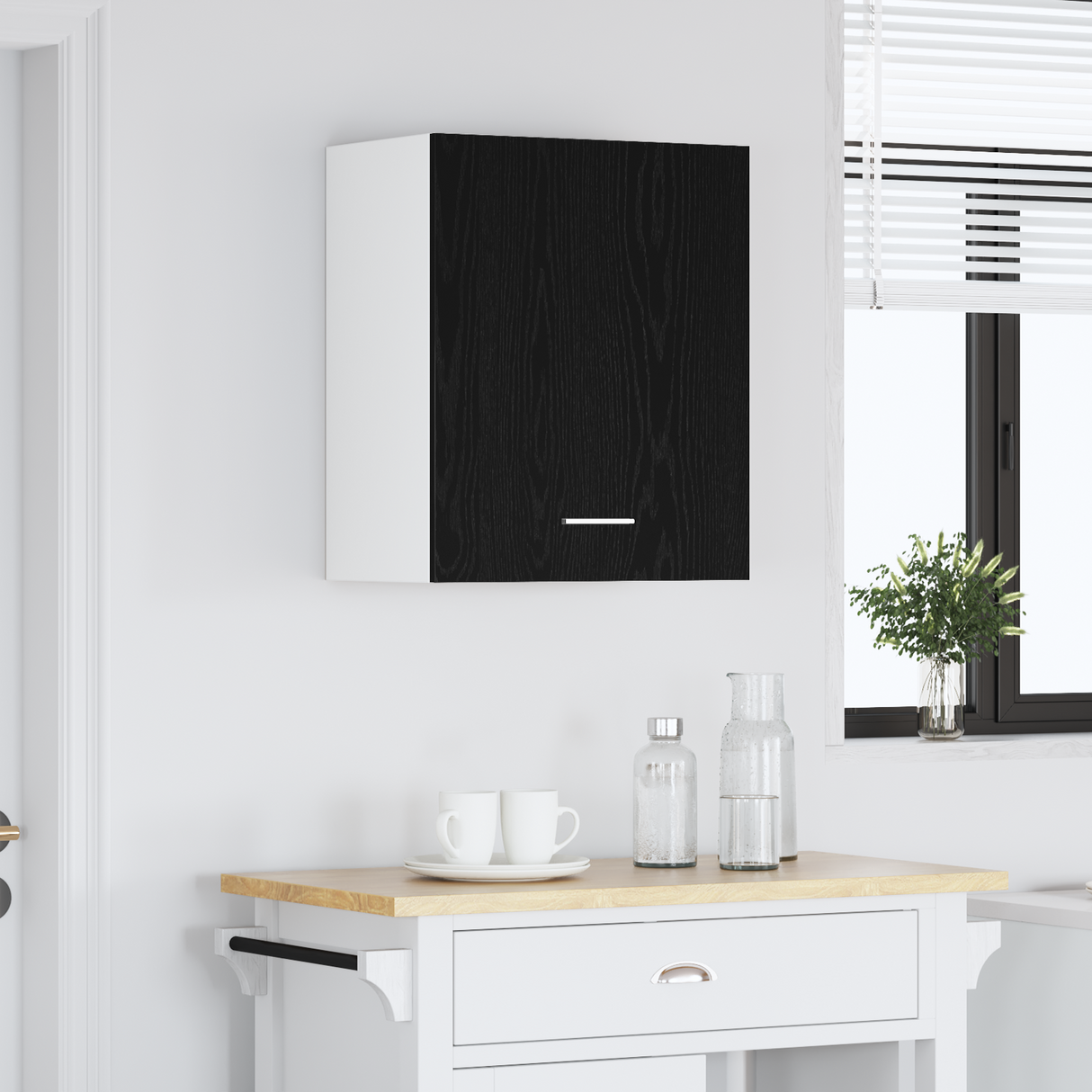 Hanging Cabinet Black Oak 50 x 31 x 60 cm Engineered Wood