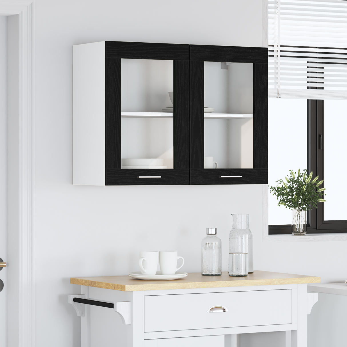Hanging Cabinet Lyon Black Oak 80 x 31 x 60 cm Engineered Wood
