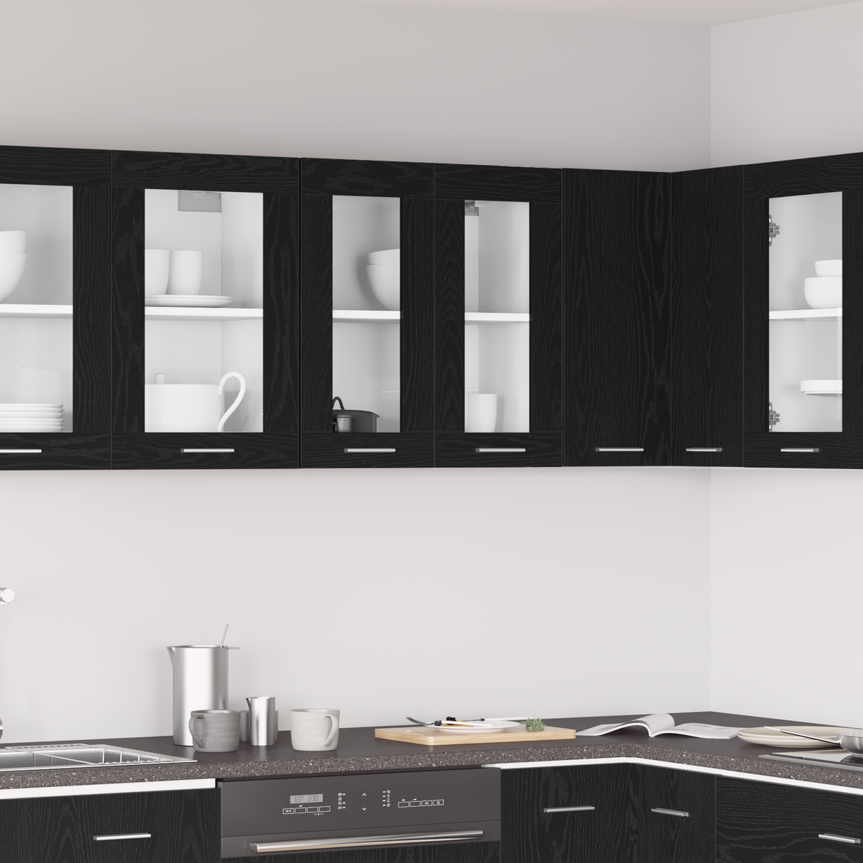 Hanging Cabinet Black Oak 60 x 31 x 60 cm Engineered Wood